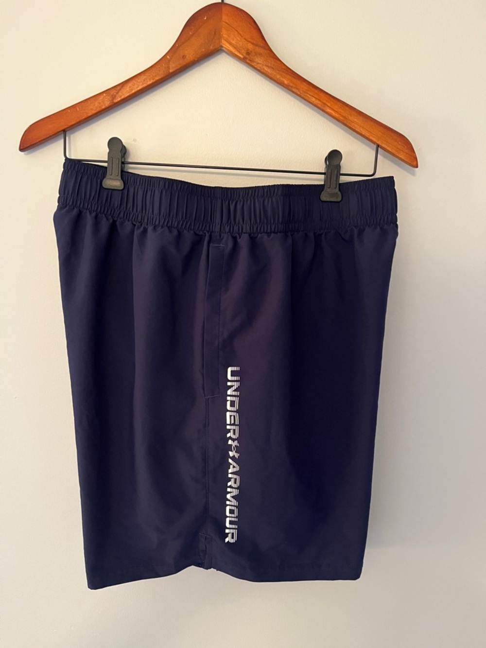 Under Armour Men's Dark Navy Athletic Shorts with Side Logo